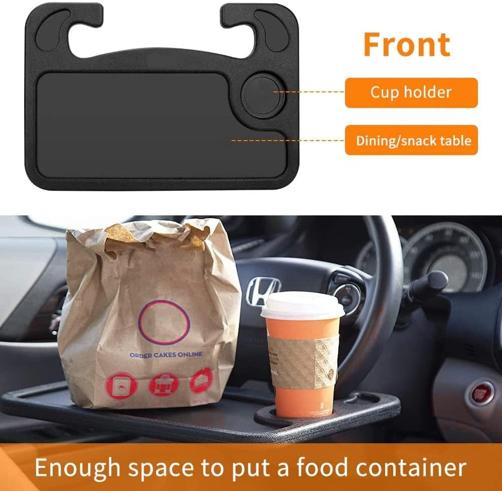 Car Steering Wheel Desk | Car Tray Table for Eating & Storing Laptop, Travel Car Accessories Fits Most Vehicles Steering Wheels