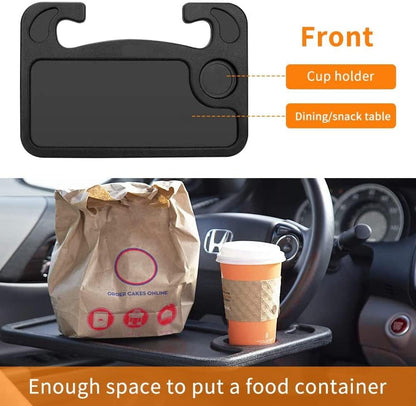 Car Steering Wheel Desk | Car Tray Table for Eating & Storing Laptop, Travel Car Accessories Fits Most Vehicles Steering Wheels
