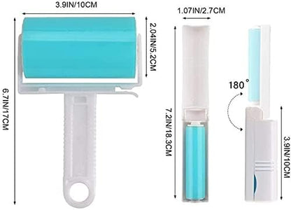Sticky Lint Roller 3 Pack, Reusable Washable Lint Roller Pet Hair Remover Include Large and Small Size Cleaner for Clothes, Pet Hairs, Carseats