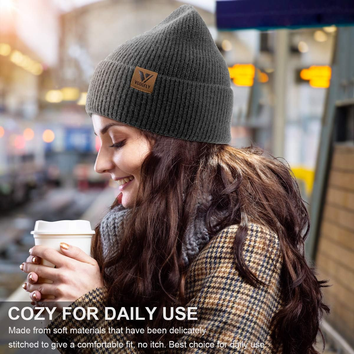 Women's Winter Slouchy Beanie - Soft Knitted Ski Hat for Unisex
