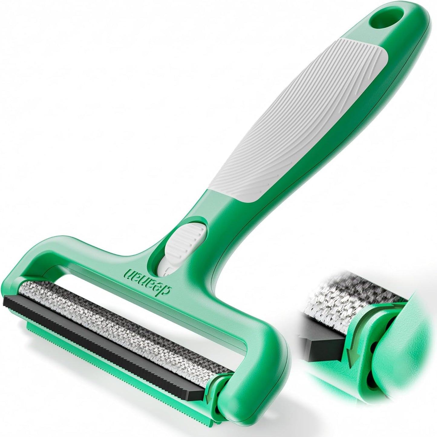 4-In-1 Pet Hair Remover & Lint Tool, Reusable Carpet Cleaner for Dog & Cat Fur - Safe for Couch, Clothes, Rugs & Car Mats - Portable Detailer with 4 Modes for Deep Cleaning & Delicate Fabrics