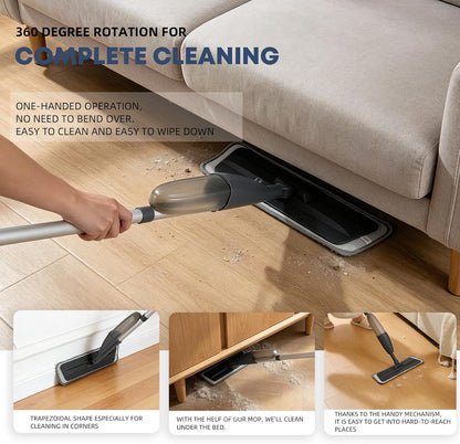 Spray Mop for Floor Cleaning with 360° Rotation - Multi-Surface Floor Cleaner for Wet/Dry Mopping Lightweight Handle for Kitchen Bathroom Hardwood&Tile Floors