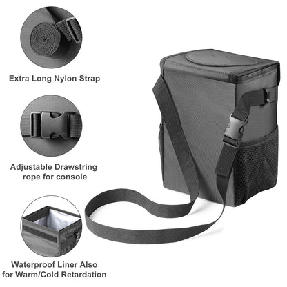 Car Trash Can with Lid - Leakproof Trash Bin Car Garbage Can, Collapsible Automotive Truck Organizer and Storage Bag Car Accessories for Women Men Road Trip Essentials