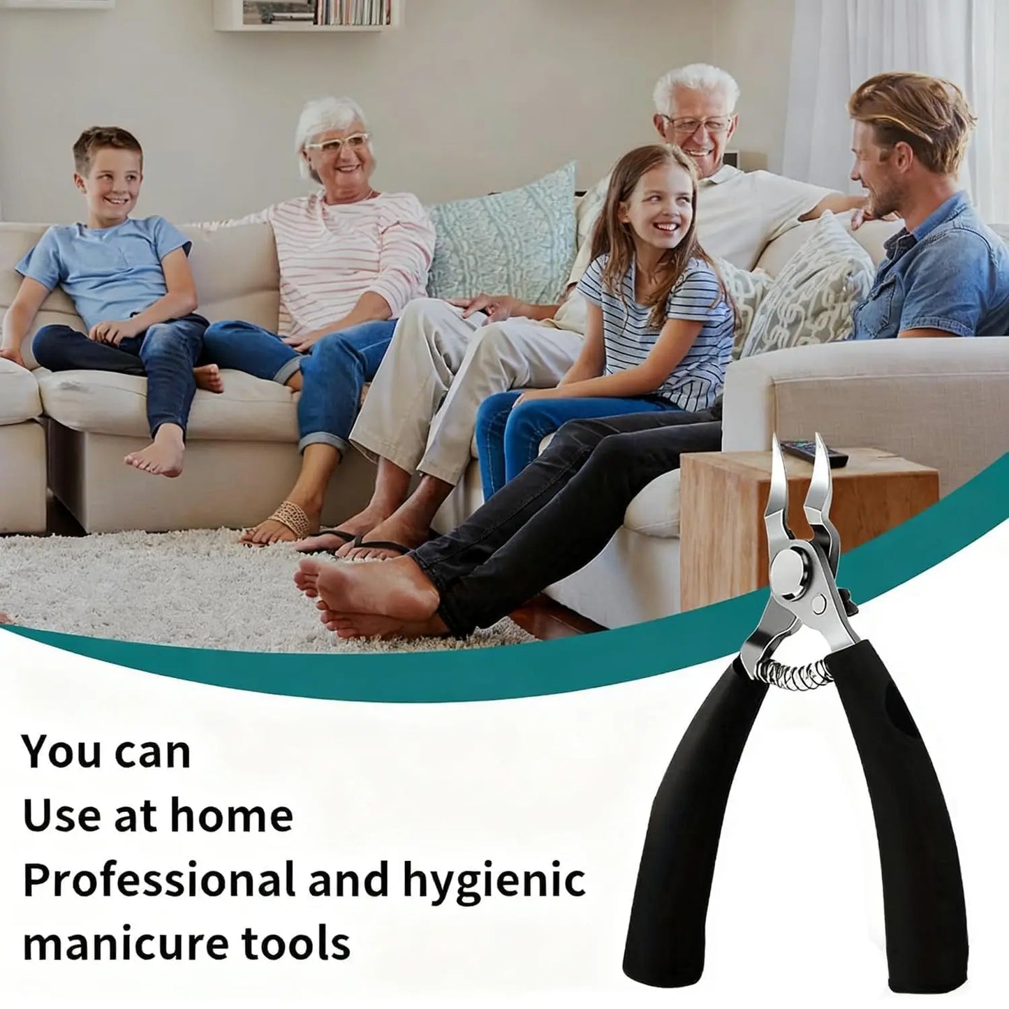 Stainless Steel Toenail Clippers for Thick & Ingrown Nails - Concave Edge Curved Blade, 30° Sharp Precision Trimming