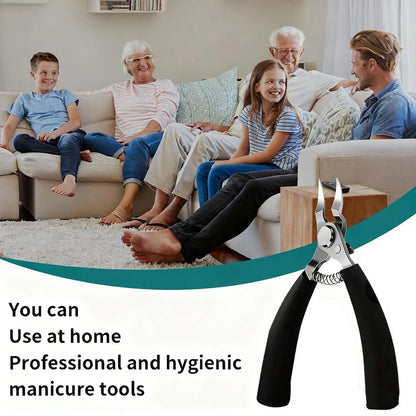 Stainless Steel Toenail Clippers for Thick & Ingrown Nails - Concave Edge Curved Blade, 30° Sharp Precision Trimming