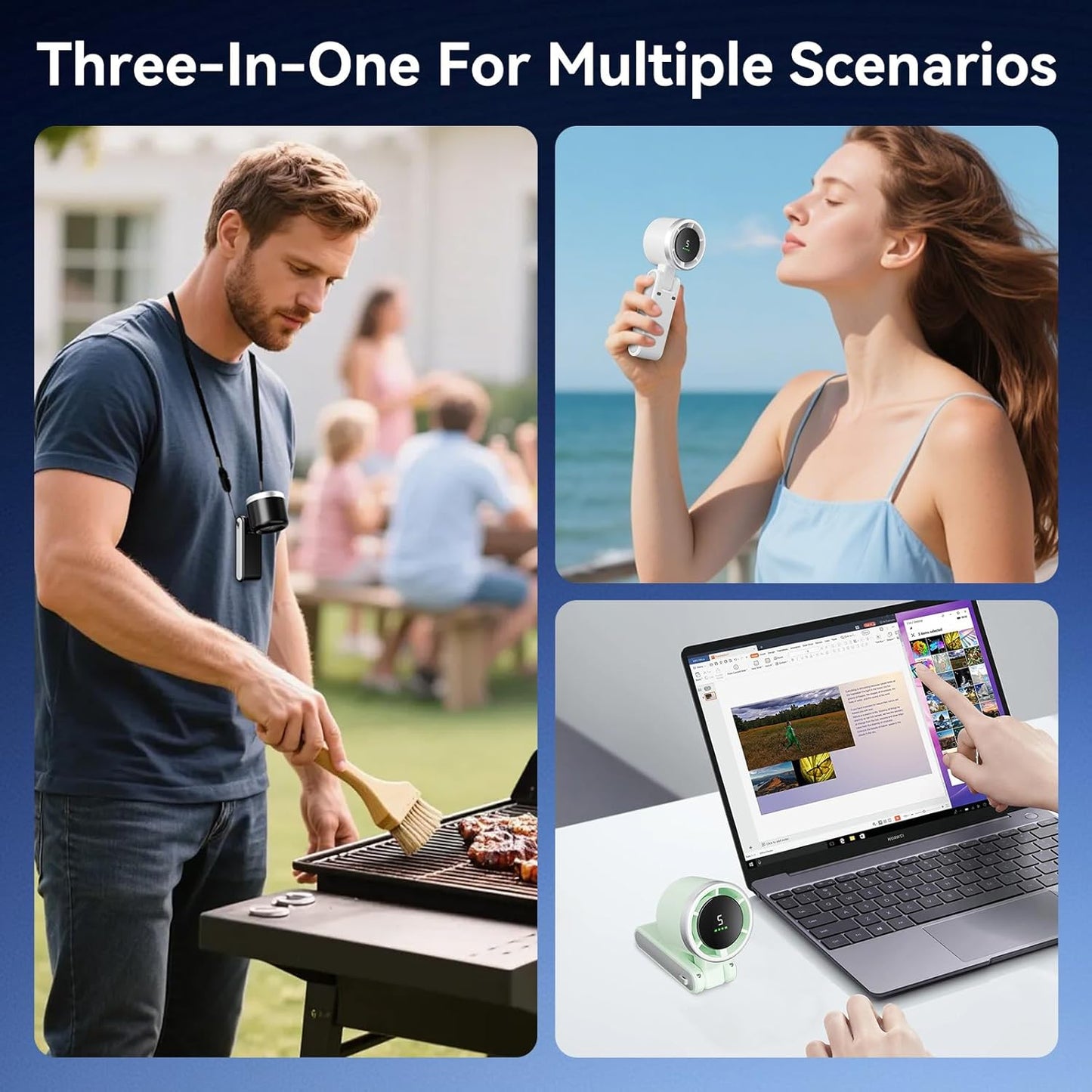 Portable Fan, Mini Fan, Handheld Turbo Fan, Portable Rechargeable Fan, 5-Speed, LED Display