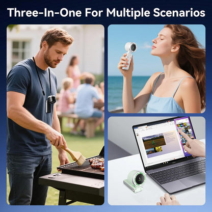 Portable Fan, Mini Fan, Handheld Turbo Fan, Portable Rechargeable Fan, 5-Speed, LED Display