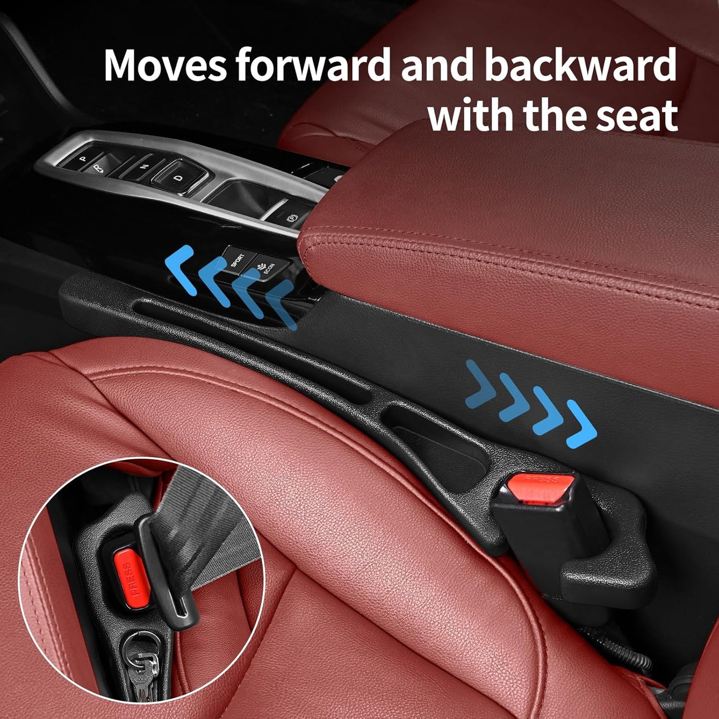 Car Seat Gap Filler, Organiser between Seat and Centre Console, Universal Car Accessories, Fit SUV Truck Storage Black