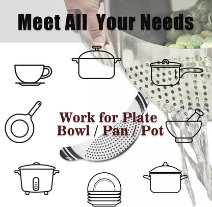 Pot Strainer Stainless Steel, Pasta Strainer, Premium Metal Food Strainer for Noodles Fruit Veggies, Suitable for Pots or Containers up to 10 Inches