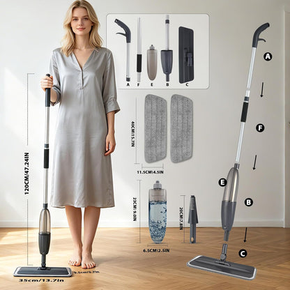 Spray Mop for Floor Cleaning with 360° Rotation - Multi-Surface Floor Cleaner for Wet/Dry Mopping Lightweight Handle for Kitchen Bathroom Hardwood&Tile Floors