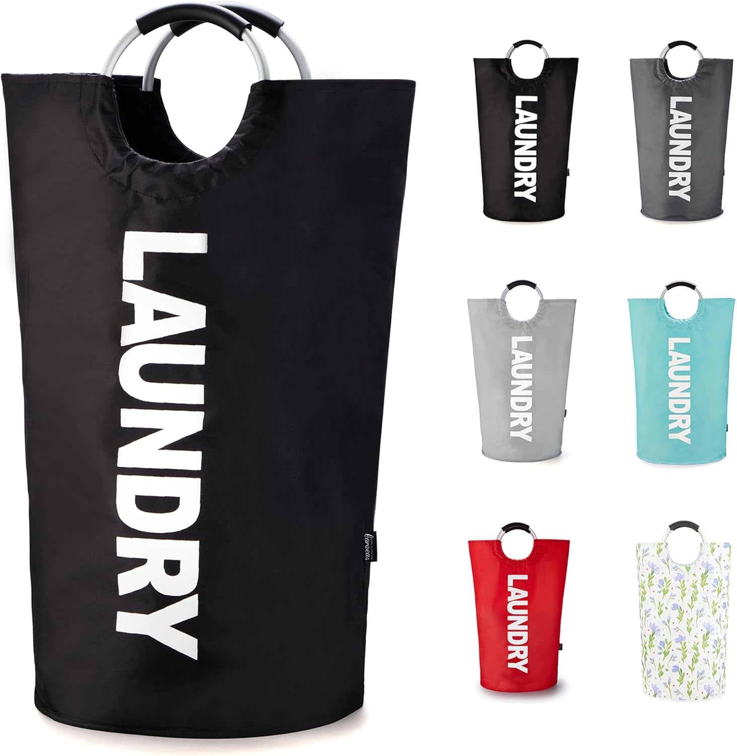 90L Laundry Basket (13 Colors), Waterproof Laundry Hamper, Laundry Bag with Padded Handles, Clothes Hamper Stands up Well, Collapsible Laundry Basket Easy Storage
