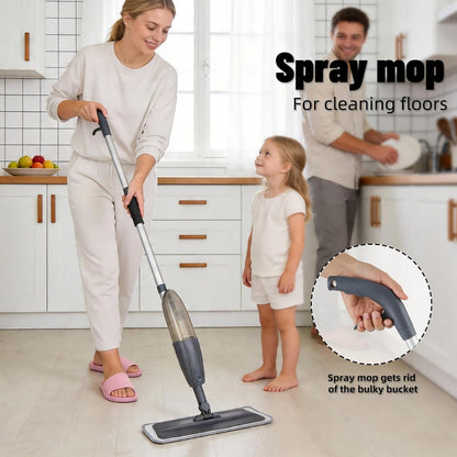 Spray Mop for Floor Cleaning with 360° Rotation - Multi-Surface Floor Cleaner for Wet/Dry Mopping Lightweight Handle for Kitchen Bathroom Hardwood&Tile Floors