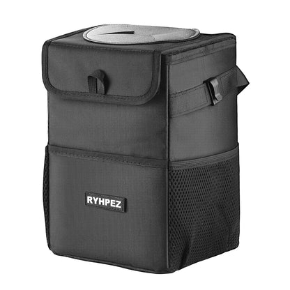 Car Trash Can with Lid - Leakproof Trash Bin Car Garbage Can, Collapsible Automotive Truck Organizer and Storage Bag Car Accessories for Women Men Road Trip Essentials
