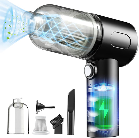 Electric Air Duster, 3-In-1 Compressed Air Duster, Keyboard Vacuum Cleaner & Air Blower, Replaces Canned Air, 12000PA Cordless Handheld Mini Vacuum for PC, Computer, Desktop, Car & Pet Hair